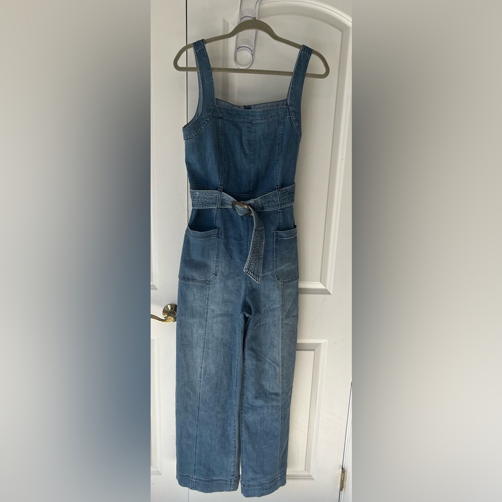 Anthropologie Pilcro and the Letterpress Denim Belted Jumpsuit SIZE: 10